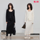 假两件V领上衣A字半裙两件套 新款 德玛纳淡人简约针织套装 女25冬季