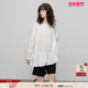 拼接荷叶边中长款 德玛纳极简通勤圆领娃娃衫 女春秋新款 衬衣上衣