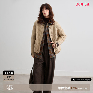 德玛纳轻量90鸭绒圆领羽绒服女26冬季新款高级感通勤简约保暖外套