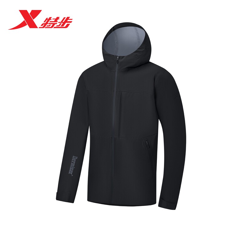特步冲锋衣男款防泼水登山服外套