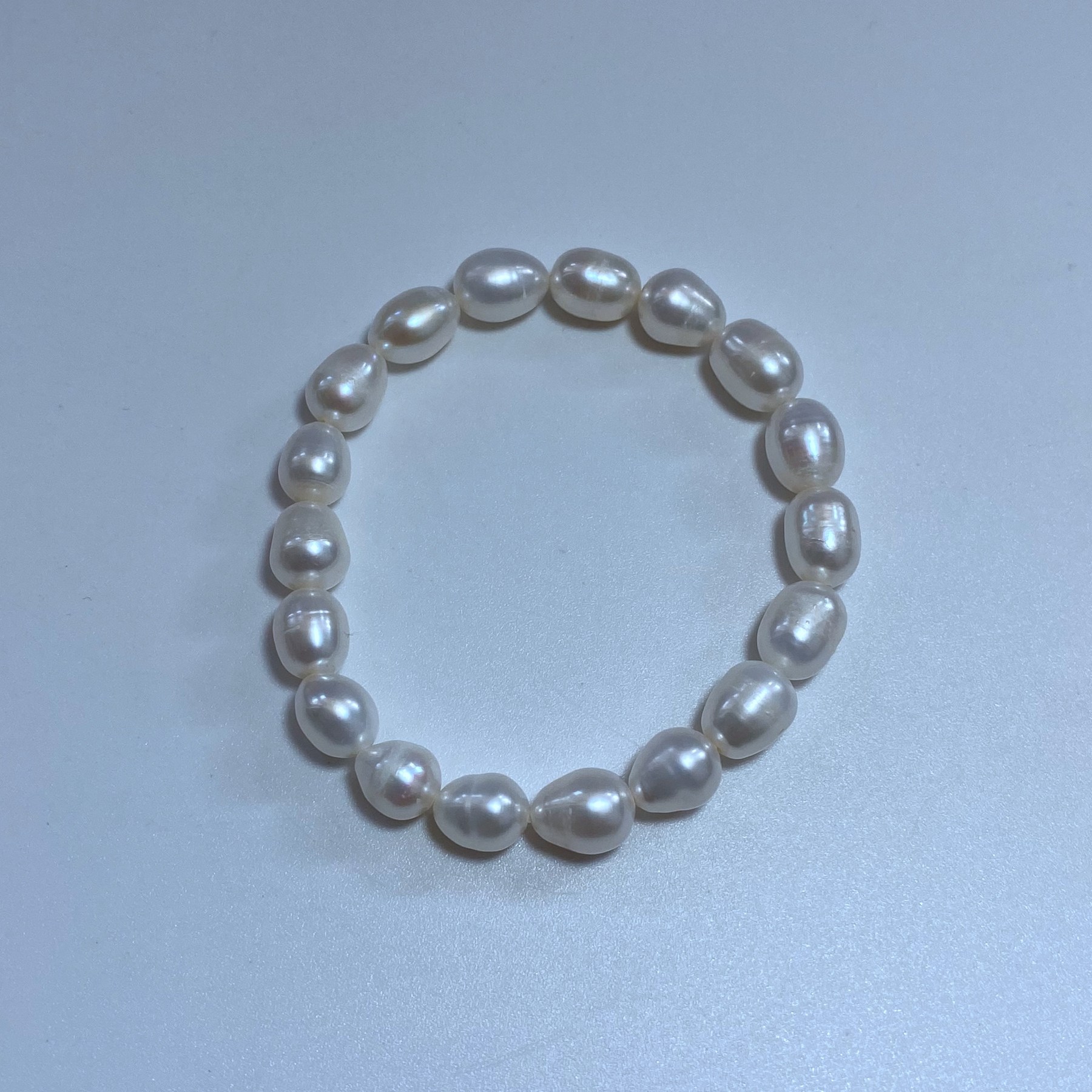 8-9天然白色米形无核淡水弹力绳手链松紧款水滴形手串女款多瑕,珠宝/钻石/翡翠,手饰,淘宝优惠券,粉丝福利购,淘宝优惠卷