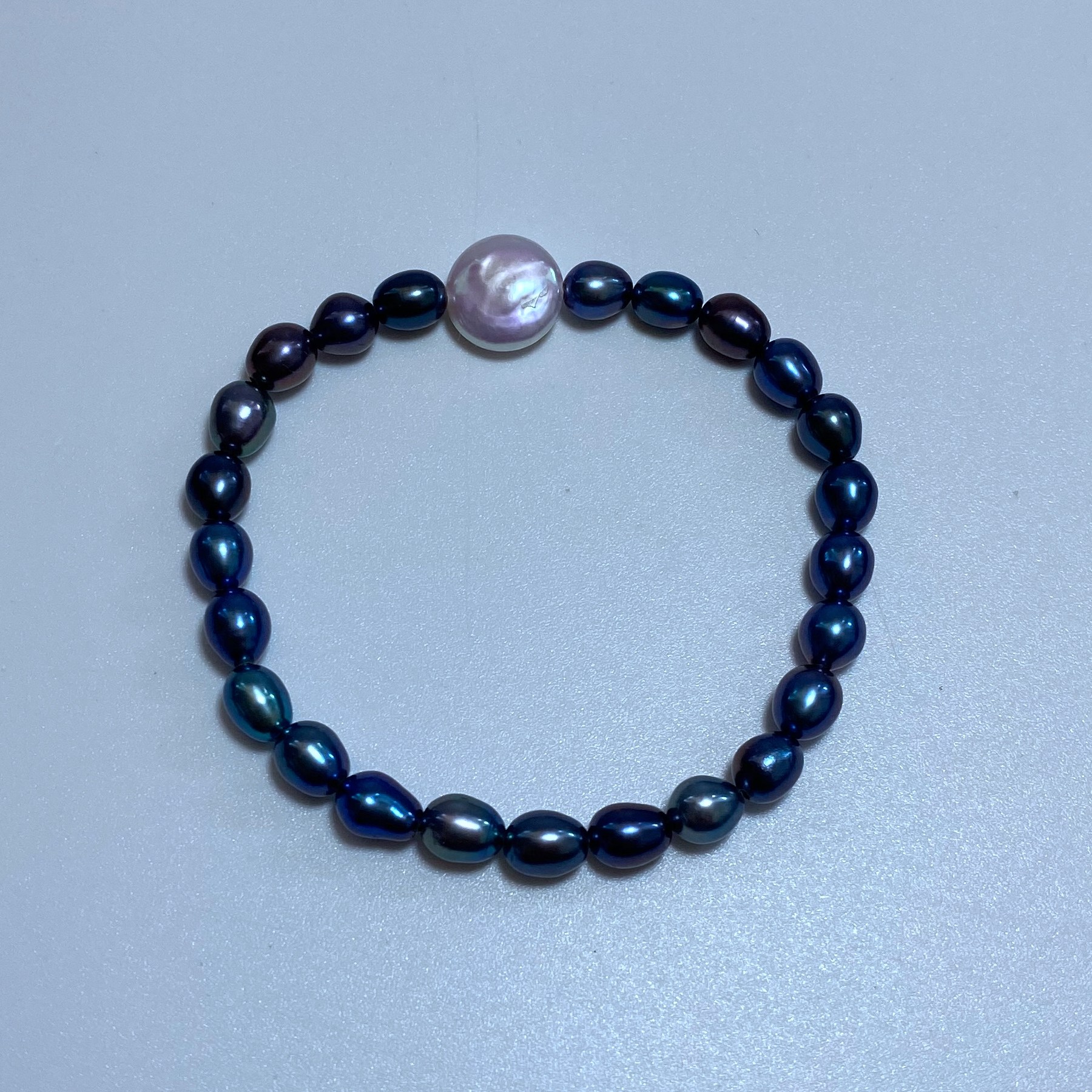 5-6mm天然米形淡水珍珠弹力绳手链黑色水滴形松紧款手串手饰女款,珠宝/钻石/翡翠,手饰,淘宝优惠券,粉丝福利购,淘宝优惠卷