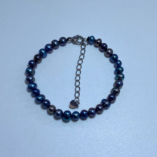 天然近圆淡水无核珍珠手链