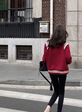 【留学生】现货 经典高街毛呢棒球服19fw新色 红很正 外套