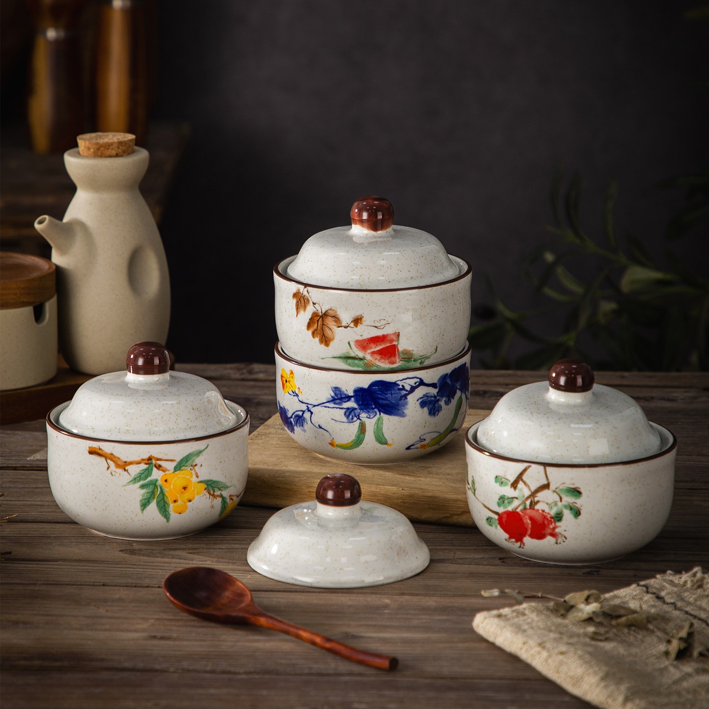 复古陶瓷小炖盅隔水炖家用汤盅炖罐汤罐蒸鸡蛋碗瓦罐汤专用碗蒸盅,餐饮具,碗,淘宝优惠券,粉丝福利购,淘宝优惠卷