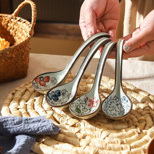 复古陶瓷勺子大号汤勺