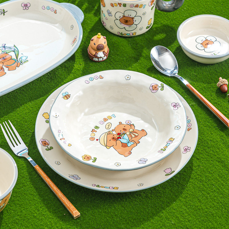 卡皮巴拉陶瓷米饭碗2025新款吃饭碗家用小碗个人专用面碗盘餐具,餐饮具,餐具瓷器套装,淘宝优惠券,粉丝福利购,淘宝优惠卷