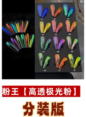 广州粉王高透极光粉分装仙女粉冰透冰肌粉极光粉电镀魔镜闪粉美甲