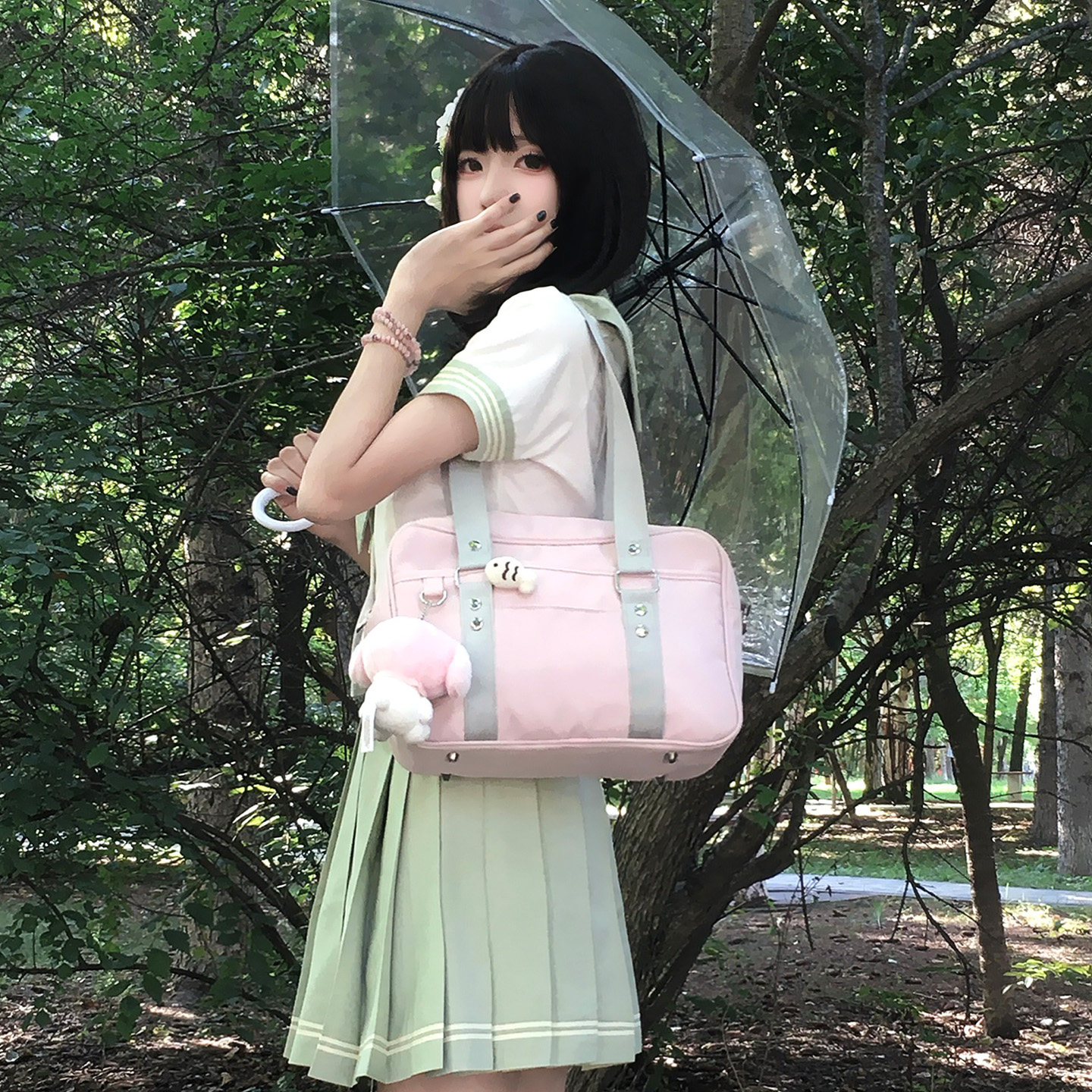 soda薄荷茶原创jk尼龙制服包图片