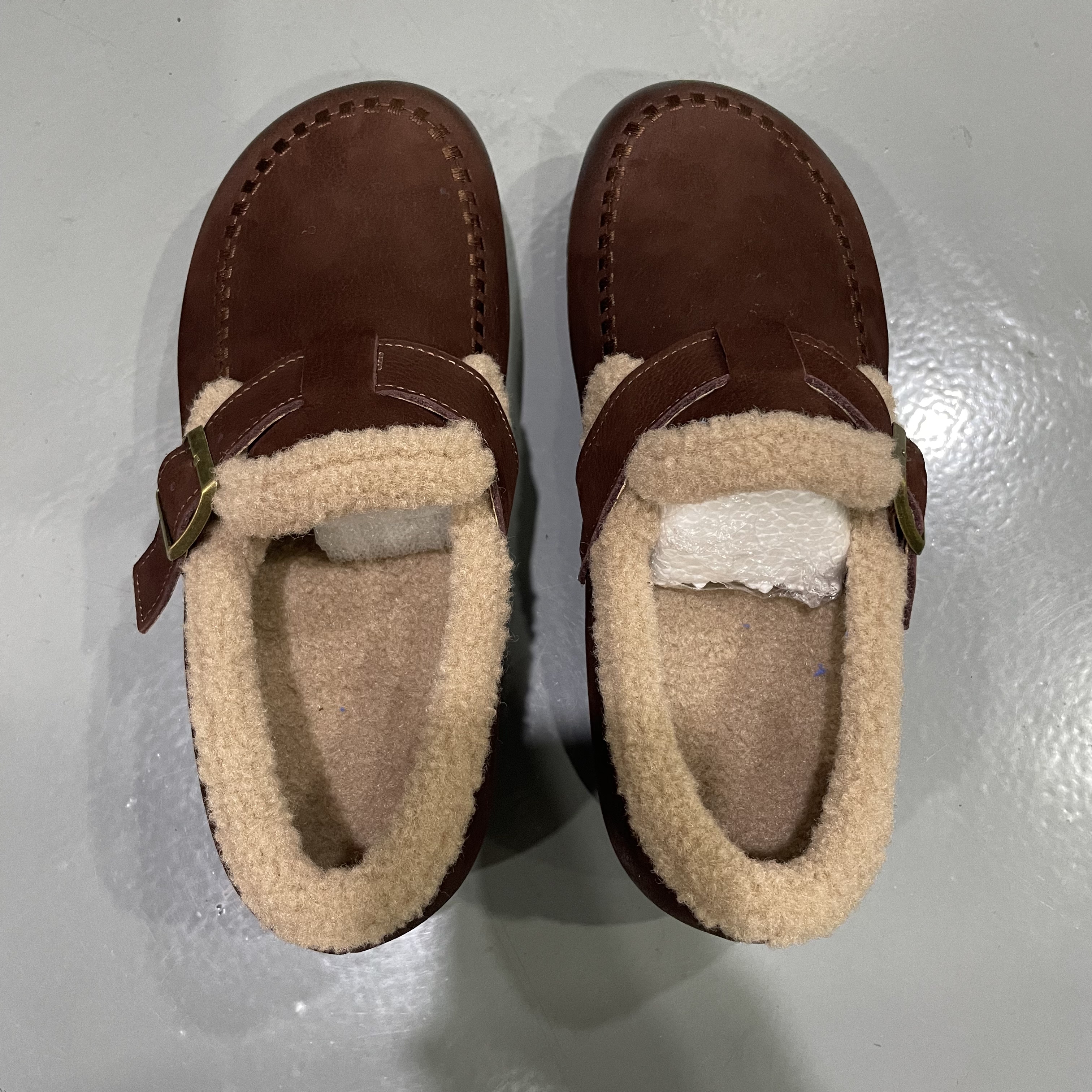 新款加厚毛绒保暖橡胶软底休闲百搭舒适女款牛皮乐福鞋