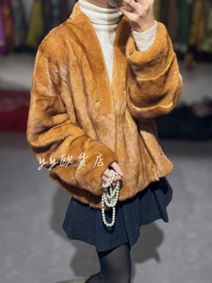 水貂毛整貂外套时尚 女短款 百搭气质貂皮上衣潮 新款 欧洲站25年冬季