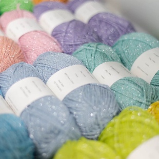 买5送1 流银棉线1.5mm银丝空心棉碎银子包圆股纱亮线手工DIY钩包