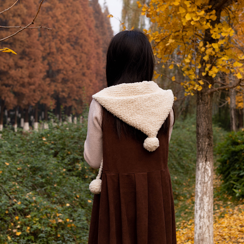 珊瑚绒钩针自制围巾材料包手工