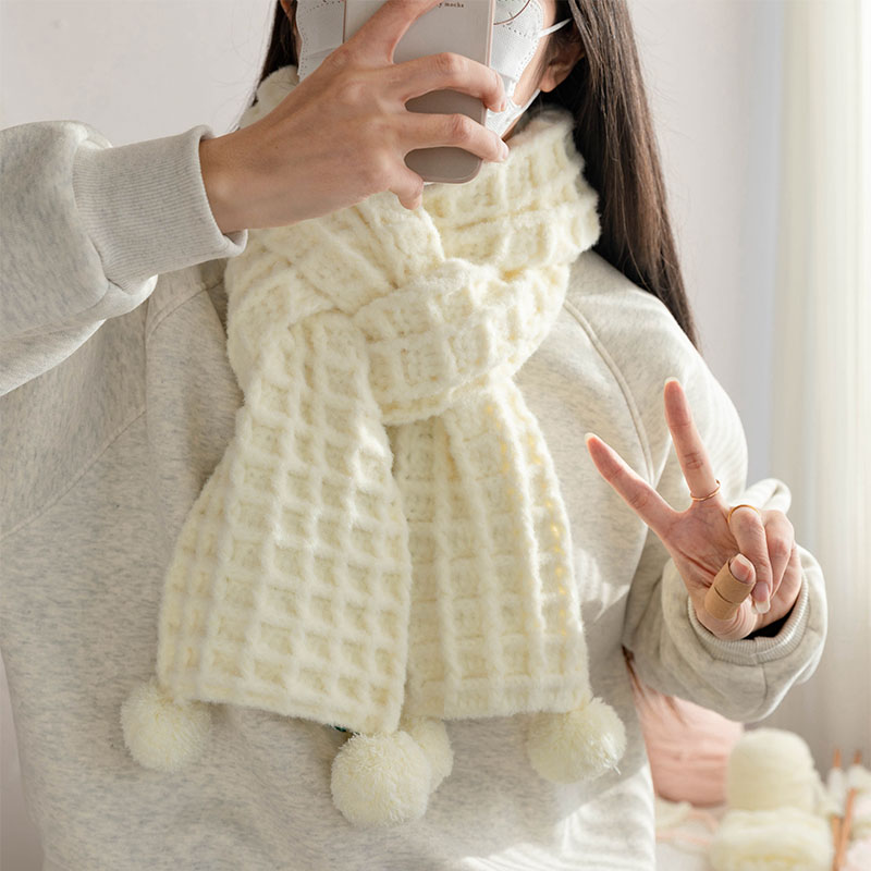 华夫格云朵绵绵手工diy钩织围巾材料包慕丝线新手自制礼物送女友