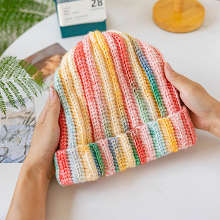 手工diy十刻云团喷毛纱渐变线钩织帽子材料包自制礼物秋冬保暖