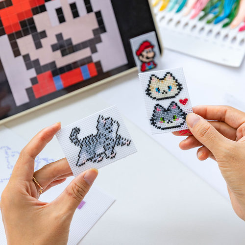 十字绣工具套装14ct塑料板绣布网格板手工自制自配钥匙扣冰箱贴