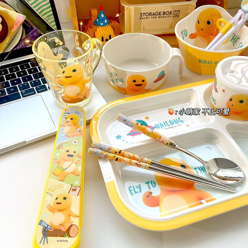 五和奶龙儿童餐具宝宝碗吃饭碗水杯家用防摔防烫可爱辅食碗儿童碗,餐饮具,碗,淘宝优惠券,粉丝福利购,淘宝优惠卷