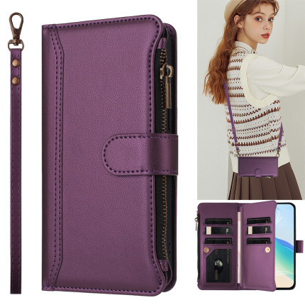 oppoReno13 14手机壳翻盖式Reno12Pro电话套Reno5/8/9全包A5Pro防摔拉链a3活力版多卡包A1/A2X外壳7z皮套男女