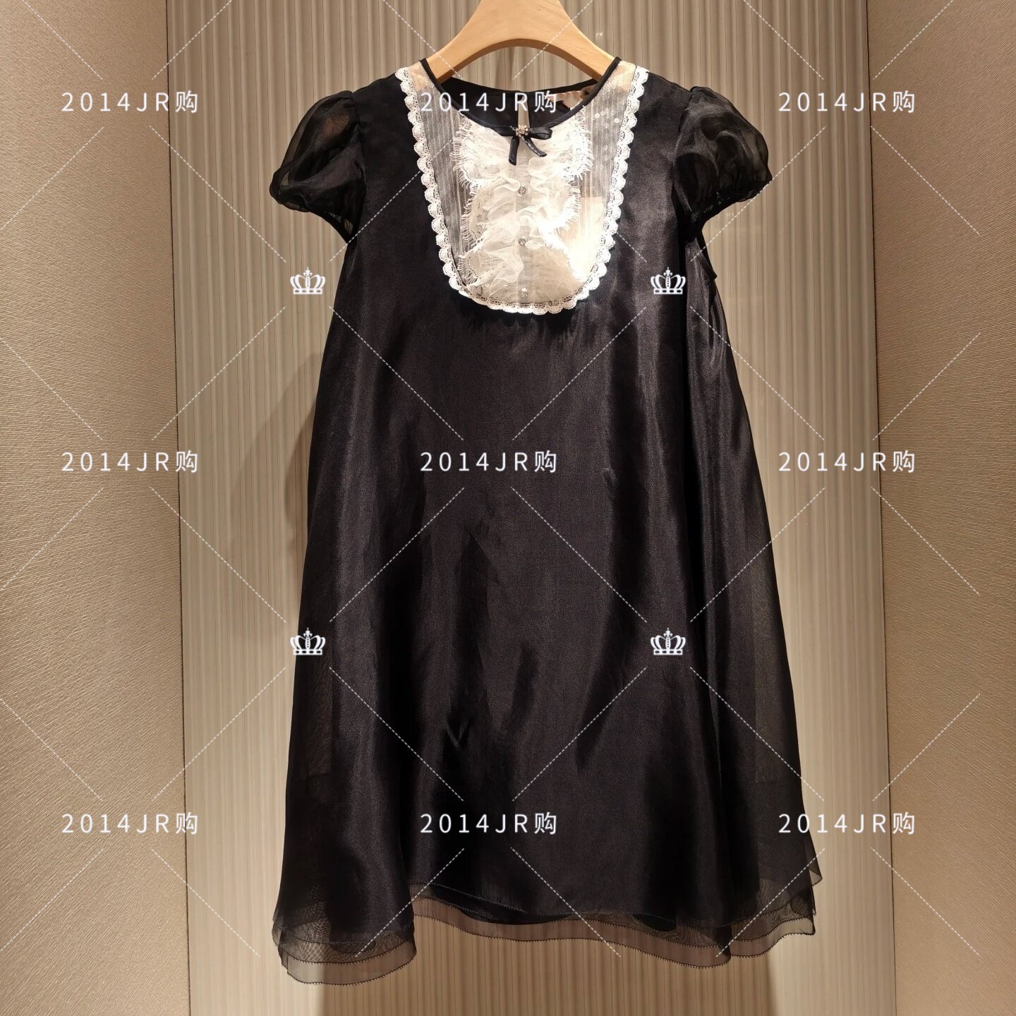 专柜正品JR2025秋新款甜美黑色欧根纱娃娃裙连衣裙女XRJ4L16D