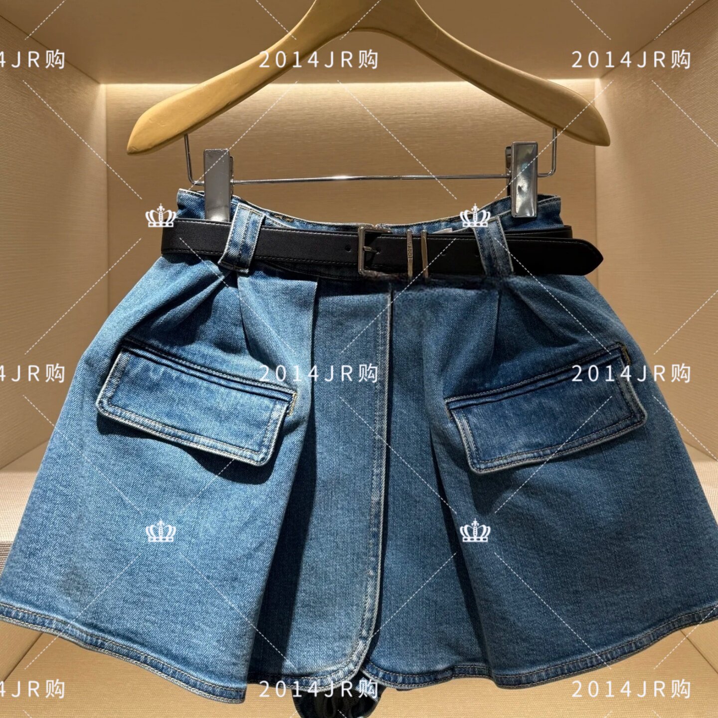 专柜正品JR2025秋季新款蓝色牛仔花苞型A字裙裤短裤女士XRJ4Y01B