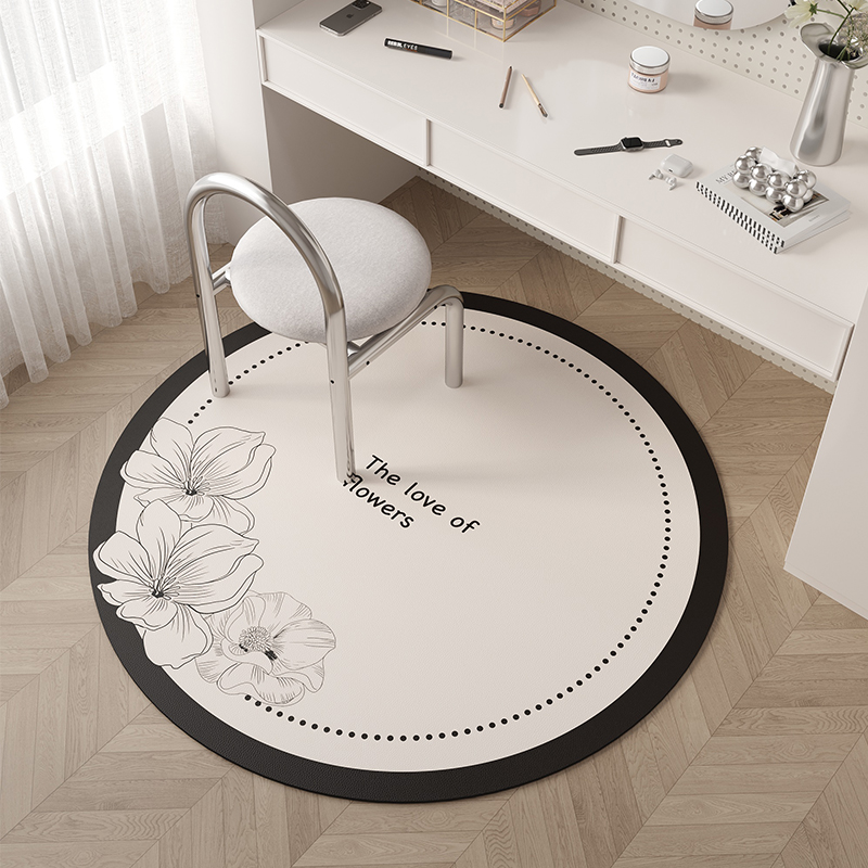 dmf书房圆形地垫防水防滑垫