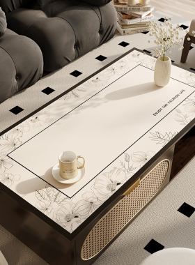 茶几垫PVC桌布防水防油免洗餐桌轻奢高级感家用皮革耐高温隔热垫