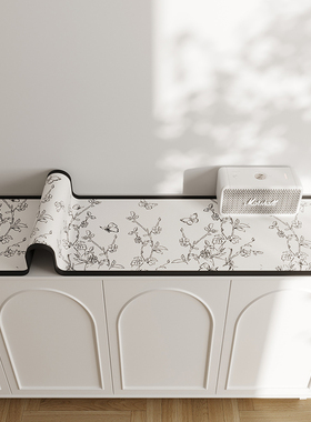 餐边柜桌垫鞋柜电视柜台面保护垫子盖布餐桌法式高级防脏皮革桌布