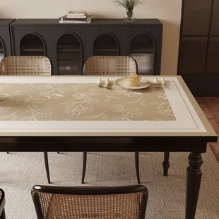 复古餐桌桌布防水防油免洗皮革桌垫茶几桌面保护垫 轻奢高级感美式