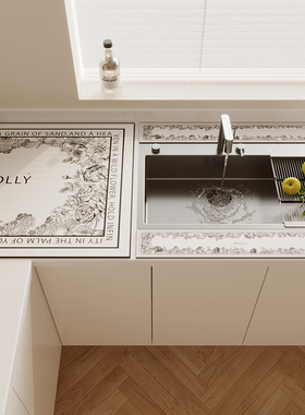 厨房水龙头沥水垫防溅水洗手台吸水垫挡水条卫生间台面垫隔热防烫