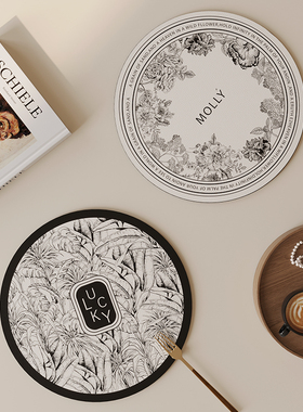 轻奢高级感桌布圆形桌垫隔热防水防油餐垫免洗防烫台面简约茶几布