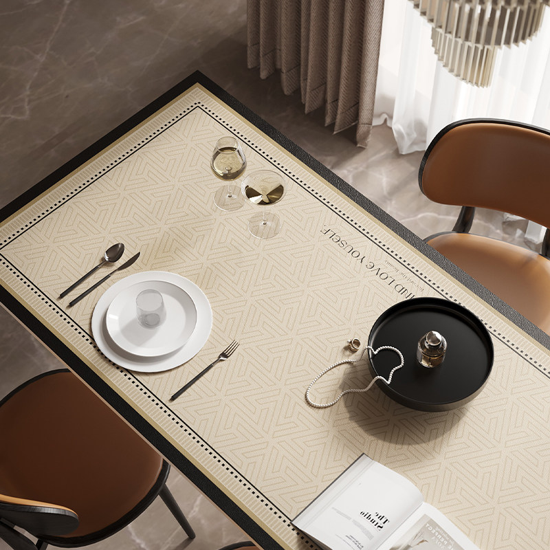 轻奢高级感复古皮革餐桌垫防油防水防烫免洗桌布茶几台面保护垫子,居家布艺,桌布,淘宝优惠券,粉丝福利购,淘宝优惠卷