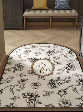 入户门地垫家用门口耐脏免洗皮革进门垫玄关轻奢高级感防滑脚垫子