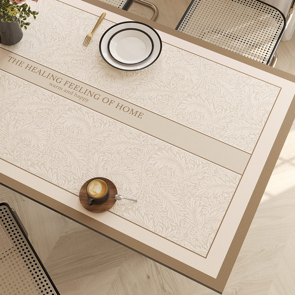 DMF美式复古皮革桌垫轻奢高级感