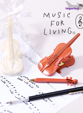 日本制NAKANO小提琴长尾夹试卷乐谱夹子带笔 创意文具演奏会礼物