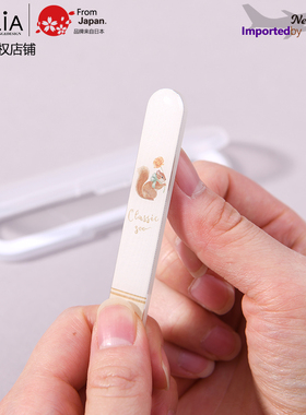 日本进口classic yoo玻璃指甲锉打磨条修型抛光美甲可爱收纳盒