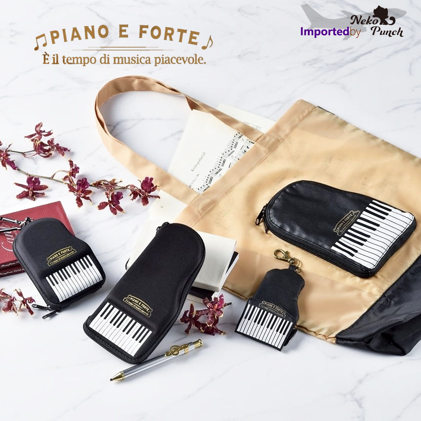 日本进口SetoCraft钢琴音乐背包琴谱课本帆布袋笔袋零钱卡包 送礼