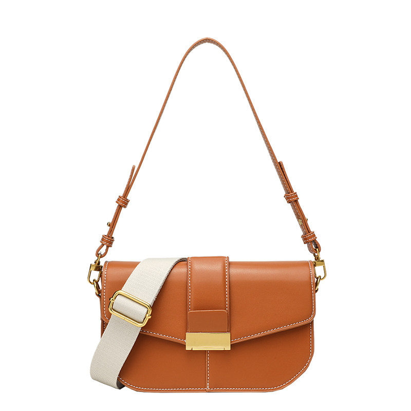 新款女包简约百搭宽肩带斜挎包包女高级感单肩手提小方包英伦风