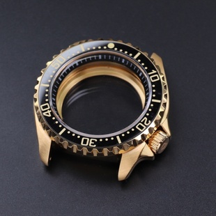 42.5mm改装 36机芯3.8位 精工表壳SKX007金色壳蓝宝石玻璃适配NH35