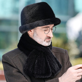 皮草帽子男冬天整貂中老年水貂帽子老人礼帽父亲裘皮帽貂毛老头帽