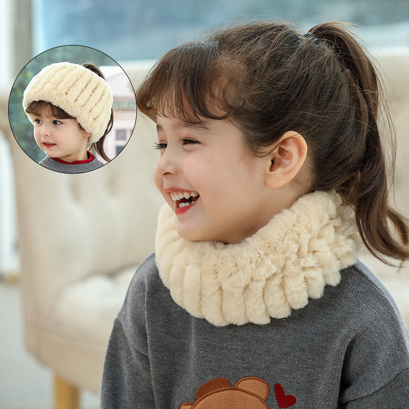 女童皮草加厚女孩可爱弹力围脖