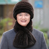 獭兔毛皮草帽子围巾男士 冬天冬季 保暖加厚老人父亲中老年人爸爸帽