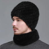 加厚保暖水貂毛包头帽护耳帽真毛裘皮帽子新款 皮草帽子男士 秋冬季