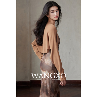 坎肩 罩衫 WANGXO｜意大利重工机器编织30支冰麻｜防晒短款 针织开衫