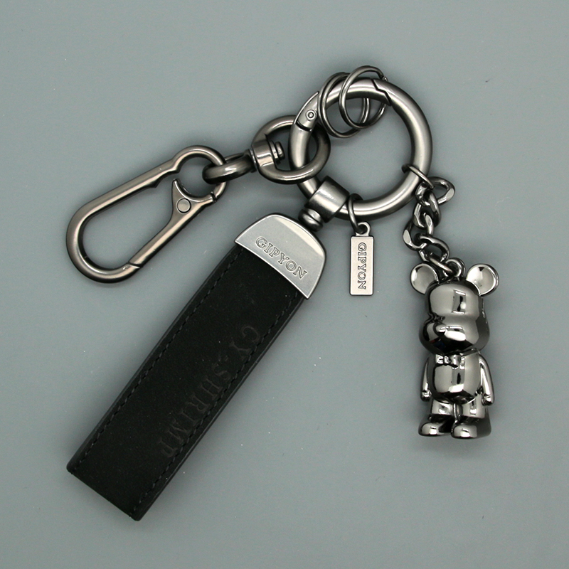 翻毛皮钥匙扣网红暴力熊挂件可爱卡通汽车钥匙链圈挂饰创意礼物女