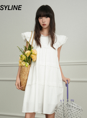 jessyline绝美夏季新款 杰茜莱白色小清新减龄显瘦高级感连衣裙子