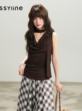jessyline杰茜莱2026夏季新款美拉德气质优雅无袖小衫女显瘦上衣