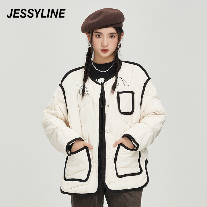 jessyline秋季专柜新款女装 杰茜莱白色轻薄羽绒服女潮 334208240