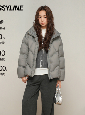 杰茜莱灰色洋气泡芙羽绒面包服女绝美新款冬季保暖外套 jessyline
