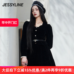 杰茜莱黑色短款 周洁琼同款 jessyline新品 女装 气质百搭小外套女