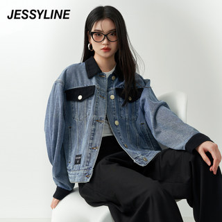 杰茜莱时尚刺绣牛仔小外套女装春秋季新款休闲夹克潮 jessyline